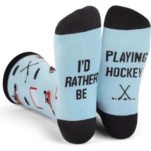 imageId Rather Be  Funny Socks For Men ampamp Women  Gifts For Golf Hunting Camping Hiking Outdoors Sports Unisex AdultPlaying Hockey