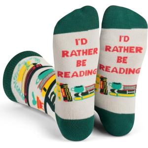imageId Rather Be  Funny Socks For Men ampamp Women  Gifts For Golf Hunting Camping Hiking Outdoors Sports Unisex AdultReading