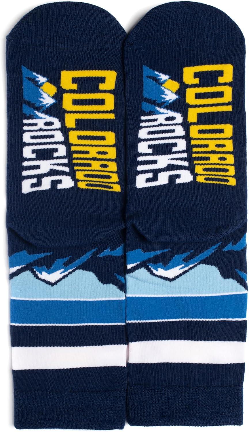 imageLavley Funny Socks for Outdoor Activities Lovers and More  Novelty Gifts for Men Women and TeensColorado Rocks