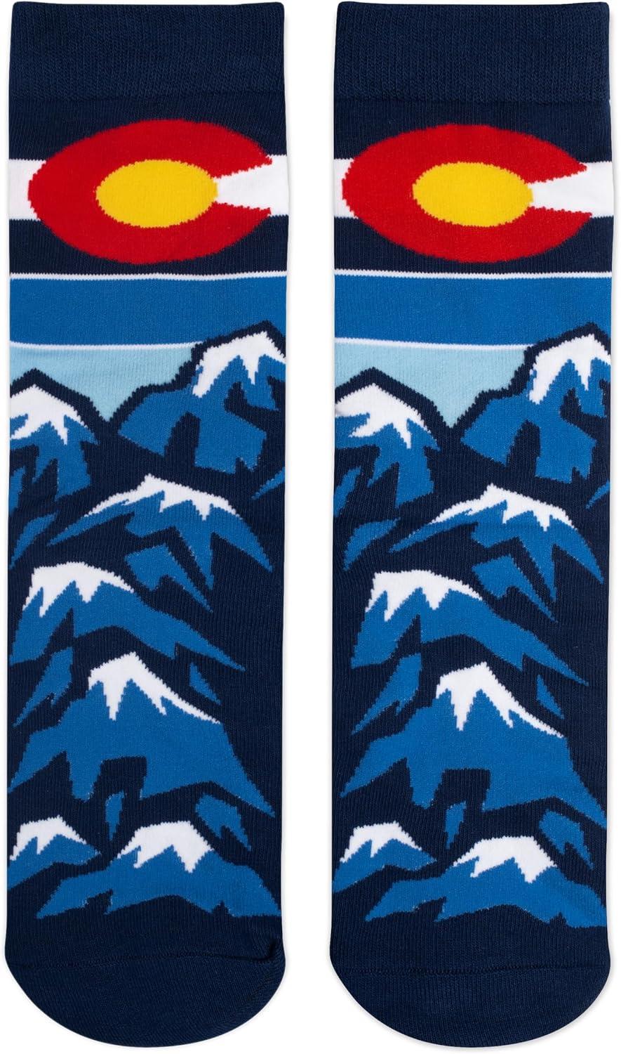 imageLavley Funny Socks for Outdoor Activities Lovers and More  Novelty Gifts for Men Women and TeensColorado Rocks
