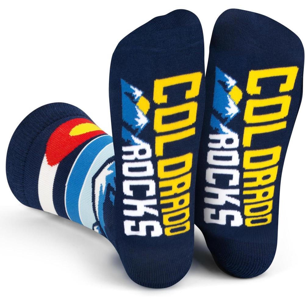 imageLavley Funny Socks for Outdoor Activities Lovers and More  Novelty Gifts for Men Women and TeensColorado Rocks