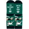 imageFunny Dog Breed Socks Dog Lover Gift For Men ampamp Women Dog Moms Dog Dads Siberian Husky Golden Retriever German ShepherdWith My Dog Green