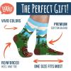 imageLavley Funny Socks for Outdoor Activities Lovers and More  Novelty Gifts for Men Women and Teens US Alpha One Size Regular Regular Happy Camper