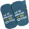 imageLavley Funny Socks for Outdoor Activities Lovers and More  Novelty Gifts for Men Women and TeensEat Sleep Bike Repeat