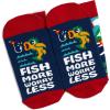 imageLavley Funny Socks for Outdoor Activities Lovers and More  Novelty Gifts for Men Women and TeensFish More  Worry Less