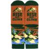 imageLavley Funny Socks for Outdoor Activities Lovers and More  Novelty Gifts for Men Women and TeensRise and Climb Green