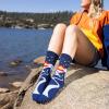 imageLavley Funny Socks for Outdoor Activities Lovers and More  Novelty Gifts for Men Women and TeensThe Mountains Are Calling
