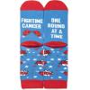 imageLavley Medical Themed Socks for Nurses Doctors and Cancer Survivors  Unisex Style for Men and Women US Alpha One Size Regular Regular Blue Beat Cancer