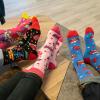 imageLavley Medical Themed Socks for Nurses Doctors and Cancer Survivors  Unisex Style for Men and Women US Alpha One Size Regular Regular Blue Beat Cancer