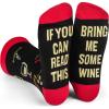 imageLavley If You Can Read This Bring Me Funny Socks  Novelty Gifts for Men Women and TeensBring Me Wine Red Wine