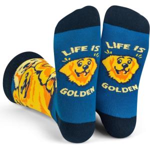 imageFunny Dog Breed Socks Dog Lover Gift For Men ampamp Women Dog Moms Dog Dads Siberian Husky Golden Retriever German ShepherdLife is Golden