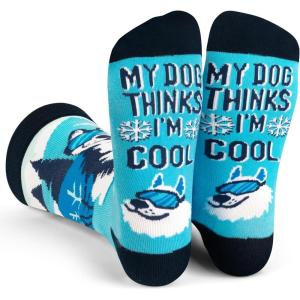 imageFunny Dog Breed Socks Dog Lover Gift For Men ampamp Women Dog Moms Dog Dads Siberian Husky Golden Retriever German ShepherdMy Dog Thinks Im Cool