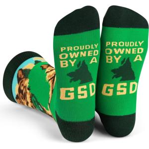 imageFunny Dog Breed Socks Dog Lover Gift For Men ampamp Women Dog Moms Dog Dads Siberian Husky Golden Retriever German ShepherdProudly Owned By a Gsd