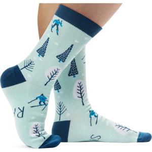 imageFunny Holiday Socks For Adults and Teens Gifts For Christmas Thanksgiving Valentines Day Halloween US Alpha One Size Regular Regular Id Rather Be Skiing