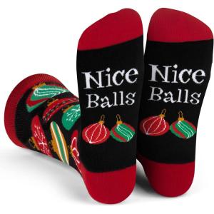 imageLavley Funny Holiday Socks For Adults and Teens Gifts For Christmas Thanksgiving Valentines Day HalloweenNice Balls