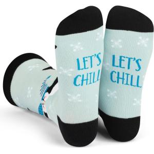 imageLavley Funny Holiday Socks For Adults and Teens Gifts For Christmas Thanksgiving Valentines Day HalloweenPenguin