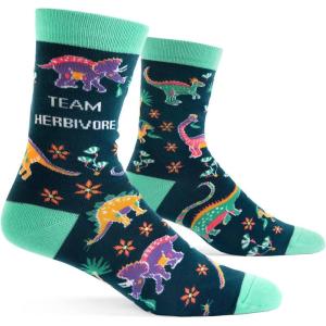 imageLavley Funny Novelty Socks for Women  Unisex One Size Fits Most  Gifts for Her Moms Grandmas and MoreDinosaur Team Herbivore