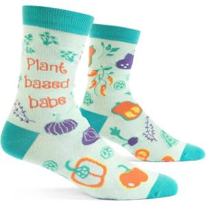 imageLavley Funny Novelty Socks for Women  Unisex One Size Fits Most  Gifts for Her Moms Grandmas and MorePlantbased Babe
