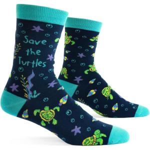 imageLavley Funny Novelty Socks for Women  Unisex One Size Fits Most  Gifts for Her Moms Grandmas and MoreSave the Turtles