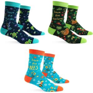 imageLavley Funny Novelty Socks for Women  Unisex One Size Fits Most  Gifts for Her Moms Grandmas and MoreVariety Pack Save the Planet Socks
