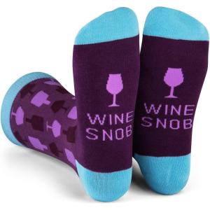 imageLavley Funny Novelty Socks for Women  Unisex One Size Fits Most  Gifts for Her Moms Grandmas and MoreWine Snob