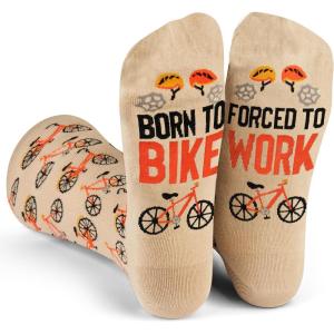 imageLavley Funny Socks for Outdoor Activities Lovers and More  Novelty Gifts for Men Women and TeensBorn to Bike