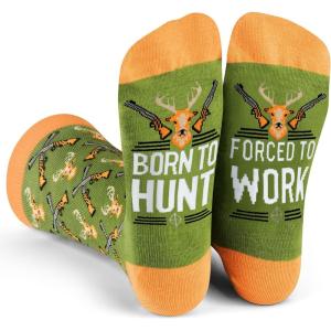 imageLavley Funny Socks for Outdoor Activities Lovers and More  Novelty Gifts for Men Women and TeensBorn to Hunt