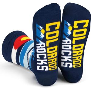 imageLavley Funny Socks for Outdoor Activities Lovers and More  Novelty Gifts for Men Women and TeensColorado Rocks