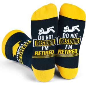 imageLavley Funny Socks for Outdoor Activities Lovers and More  Novelty Gifts for Men Women and TeensDo Not Disturb  Im Retired