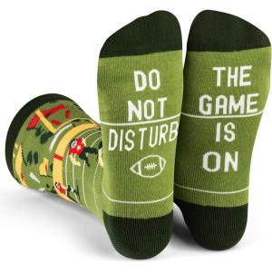imageLavley Funny Socks for Outdoor Activities Lovers and More  Novelty Gifts for Men Women and TeensDo Not Disturb  the Game is on Football