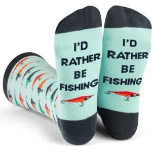 imageLavley Funny Socks for Outdoor Activities Lovers and More  Novelty Gifts for Men Women and TeensFishing Lures