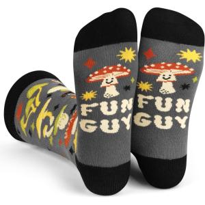 imageLavley Funny Socks for Outdoor Activities Lovers and More  Novelty Gifts for Men Women and TeensFun Guy Mushroom