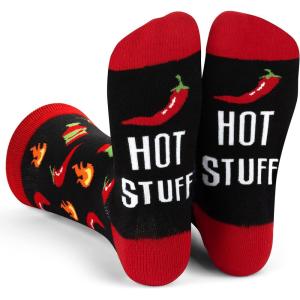 imageLavley Funny Socks for Outdoor Activities Lovers and More  Novelty Gifts for Men Women and TeensHot Stuff