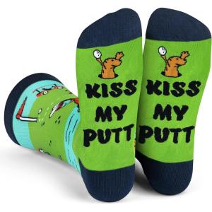 imageLavley Funny Socks for Outdoor Activities Lovers and More  Novelty Gifts for Men Women and TeensKiss My Putt