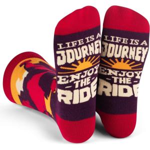 imageLavley Funny Socks for Outdoor Activities Lovers and More  Novelty Gifts for Men Women and TeensLife is a Journey