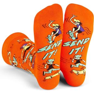 imageLavley Funny Socks for Outdoor Activities Lovers and More  Novelty Gifts for Men Women and TeensSend It Skateboard
