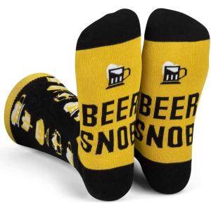 imageLavley Funny Socks for Outdoor Activities Lovers and More  Novelty Gifts for Men Women and TeensYellow Beer Snob