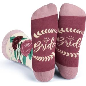 imageLavley Funny Wedding Socks For Men and Women  Gifts For Groom Groomsmen Bride Bridesmaids and Wedding PartyBride