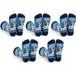 imageLavley Funny Wedding Socks For Men and Women  Gifts For Groom Groomsmen Bride Bridesmaids and Wedding PartyGame Over 5 Pack