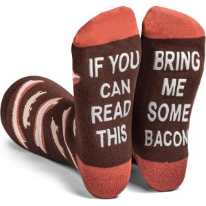 imageLavley If You Can Read This Bring Me Funny Socks  Novelty Gifts for Men Women and TeensBacon