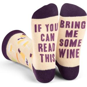 imageLavley If You Can Read This Bring Me Funny Socks  Novelty Gifts for Men Women and TeensBring Me Wine White Wine