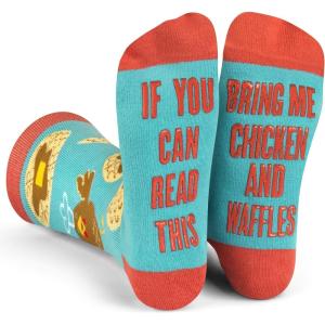 imageLavley If You Can Read This Bring Me Funny Socks  Novelty Gifts for Men Women and TeensChicken  Waffles