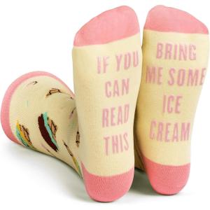 imageLavley If You Can Read This Bring Me Funny Socks  Novelty Gifts for Men Women and TeensIce Cream