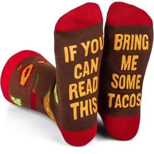 imageLavley If You Can Read This Bring Me Funny Socks  Novelty Gifts for Men Women and TeensTaco