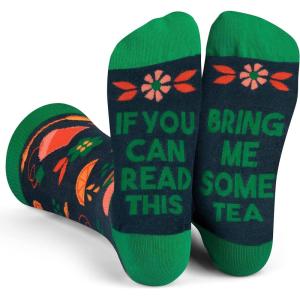 imageLavley If You Can Read This Bring Me Funny Socks  Novelty Gifts for Men Women and TeensTea Blue