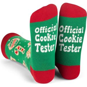 imageLavley Kids Christmas Socks  Funny Stocking Stuffers For Kids Size 15 Age 710Cookie Tester