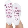 imageHaute Soiree Womens Novelty Socks  If You Can Read This Bring Me Some  One Size Fits AllThis Teacher is Off Duty