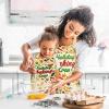 imageLavley Christmas Baking Aprons With Pockets For Women Men and Kids  100 Cotton Long Waist Ties Adjustable Neck StrapHoliday Baking Crew