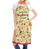 imageLavley Christmas Baking Aprons With Pockets For Women Men and Kids  100 Cotton Long Waist Ties Adjustable Neck StrapHoliday Baking Crew
