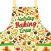 imageLavley Christmas Baking Aprons With Pockets For Women Men and Kids  100 Cotton Long Waist Ties Adjustable Neck StrapHoliday Baking Crew